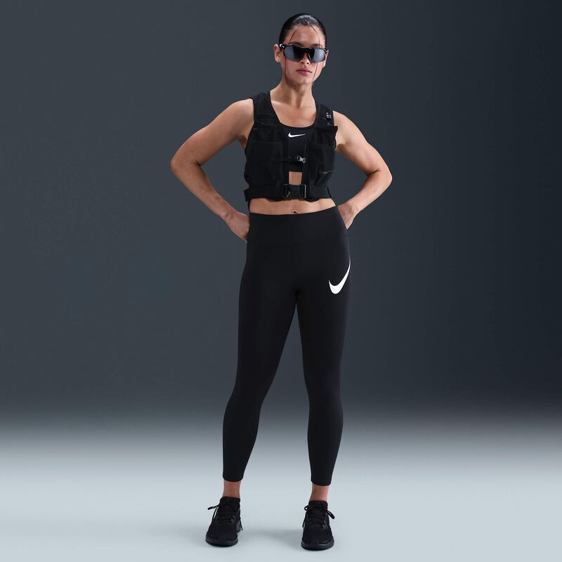Nike Calzas Tempo Swoosh Run, NEGRO, hi-res image number null