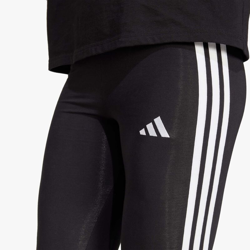 adidas Calzas Essentials 3 Tiras Algod&oacute;n Pretina Media, NEGRO, hi-res image number null