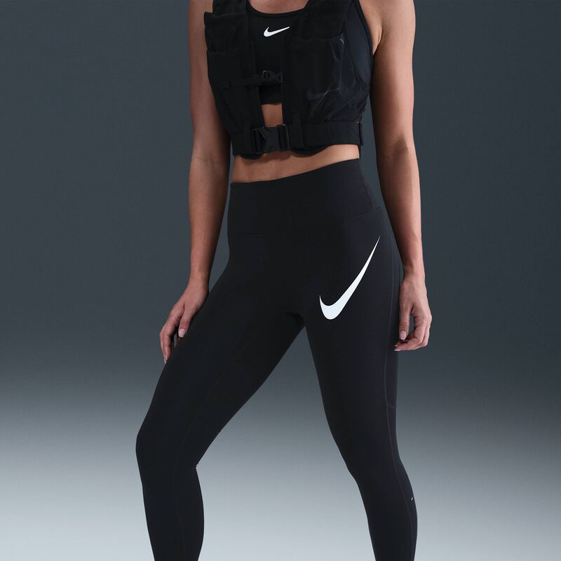 Nike Calzas Tempo Swoosh Run, NEGRO, hi-res image number null