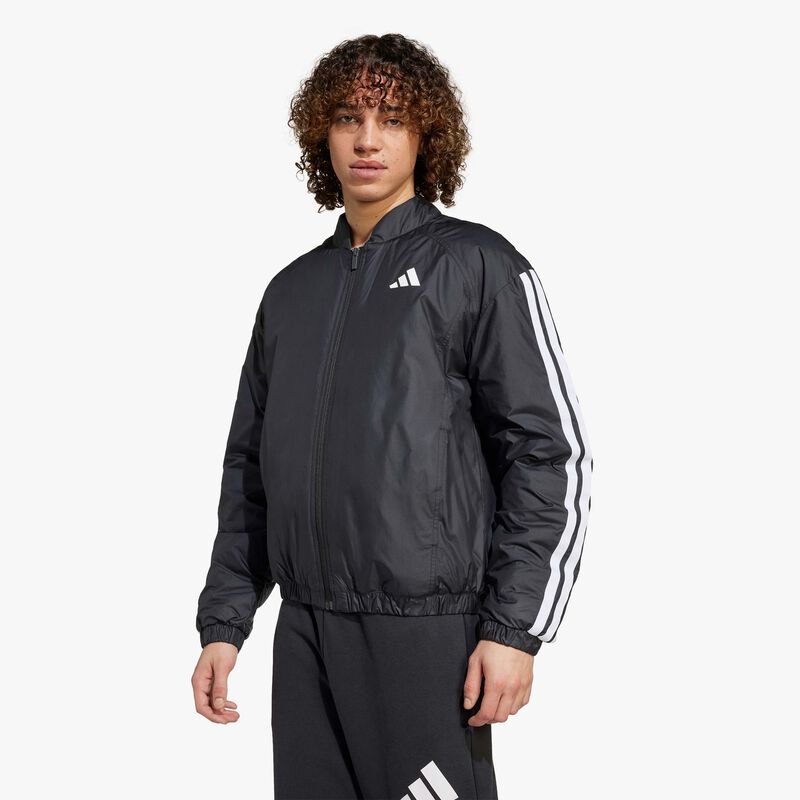 adidas Chaqueta Bómber Térmica Essentials 3 Tiras, NEGRO, hi-res image number null
