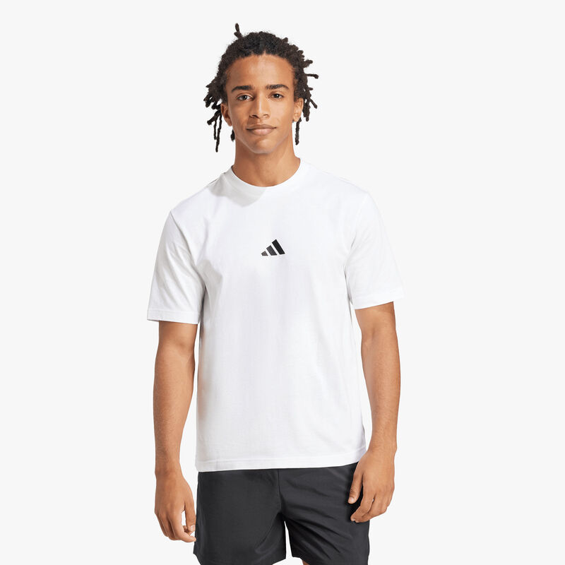 adidas Polera Essentials Logo Peque&ntilde;o Tejido Jersey, BLANCO, hi-res image number null