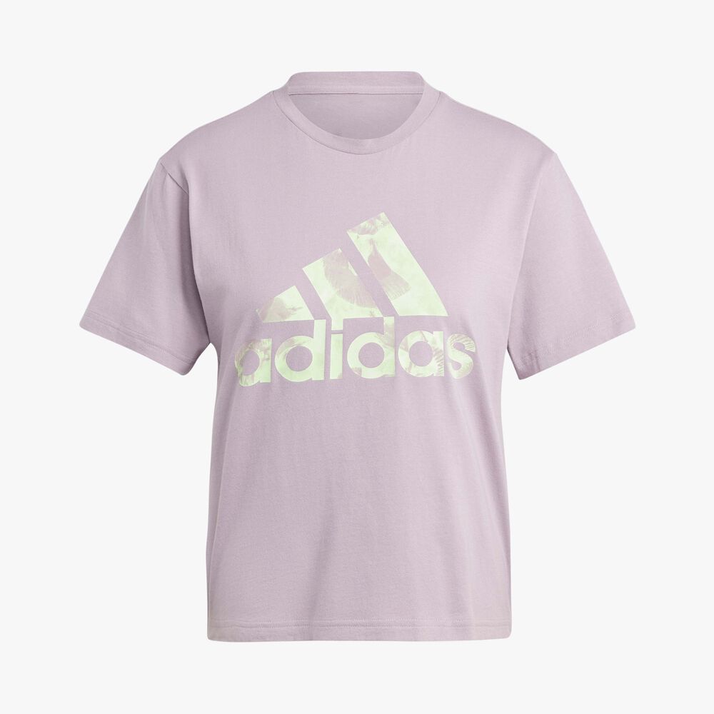 adidas Polera Estampada Floral Big Logo Poleras manga corta urbano mujer