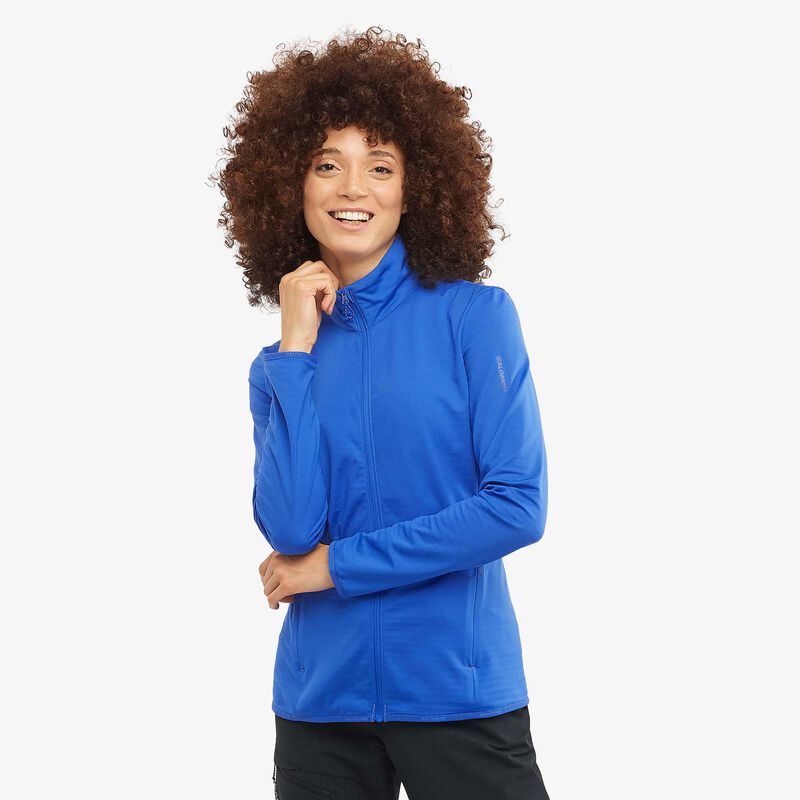 Salomon Polerón Outrack Full Zip Mid, AZUL, hi-res image number null