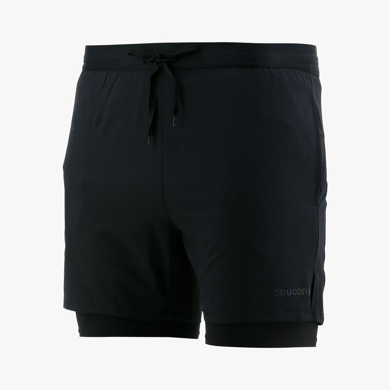 Saucony Shorts Outpace 7" 2-in-1, NEGRO, hi-res image number null