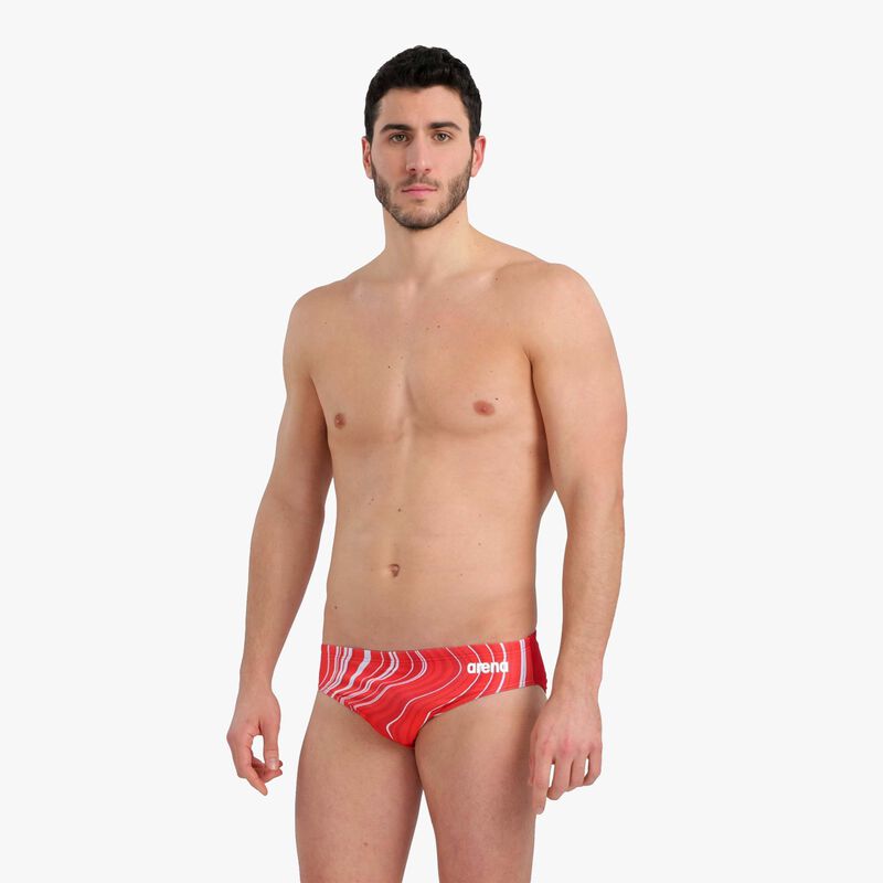 Arena Swim Briefs Marbled, ROJO, hi-res image number null