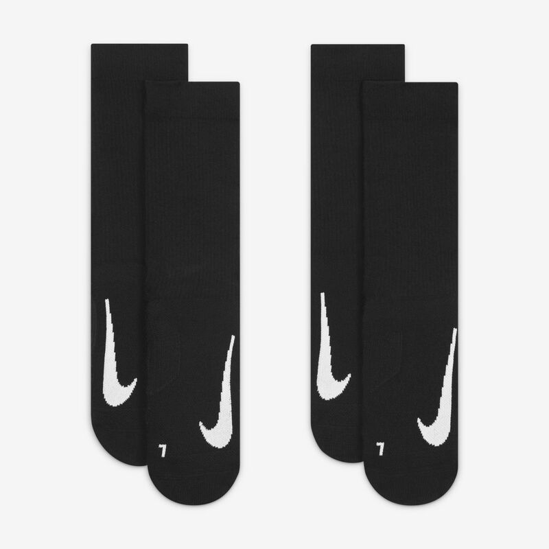 NikeCourt Calcetines Multiplier Cushioned Largos 2 Pares, NEGRO, hi-res image number null