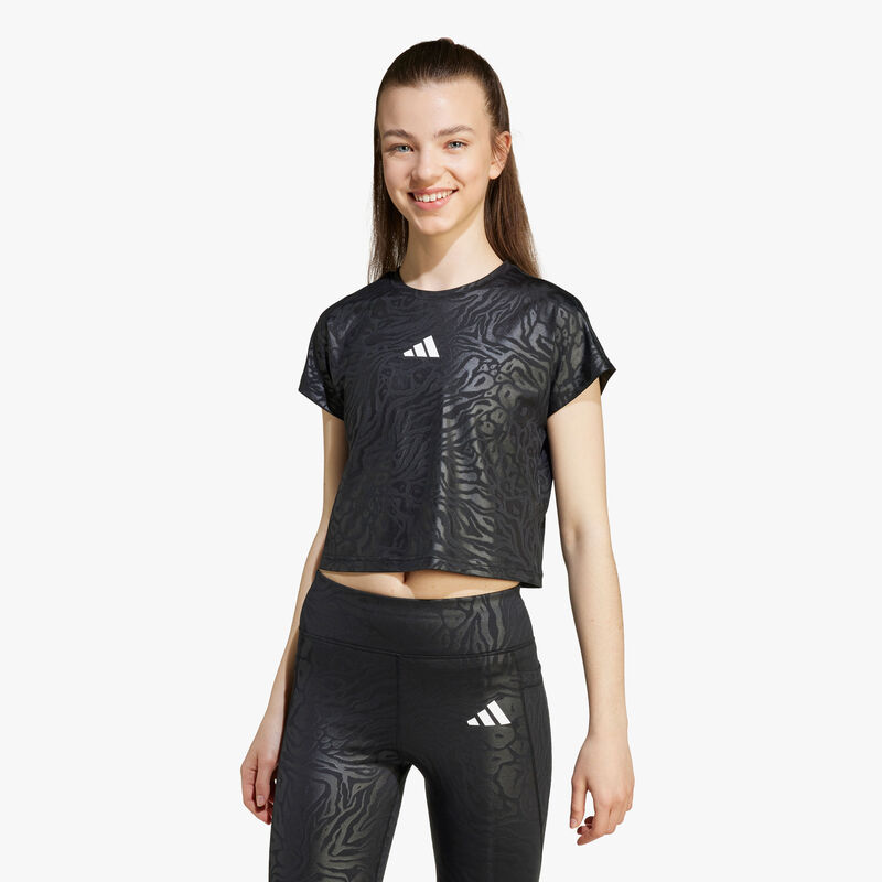 adidas Polera Crop All Sports Animal Print, NEGRO, hi-res image number null