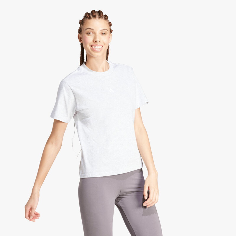 adidas Polera Essentials Logo Pequeño Algodón, GRIS, hi-res image number null