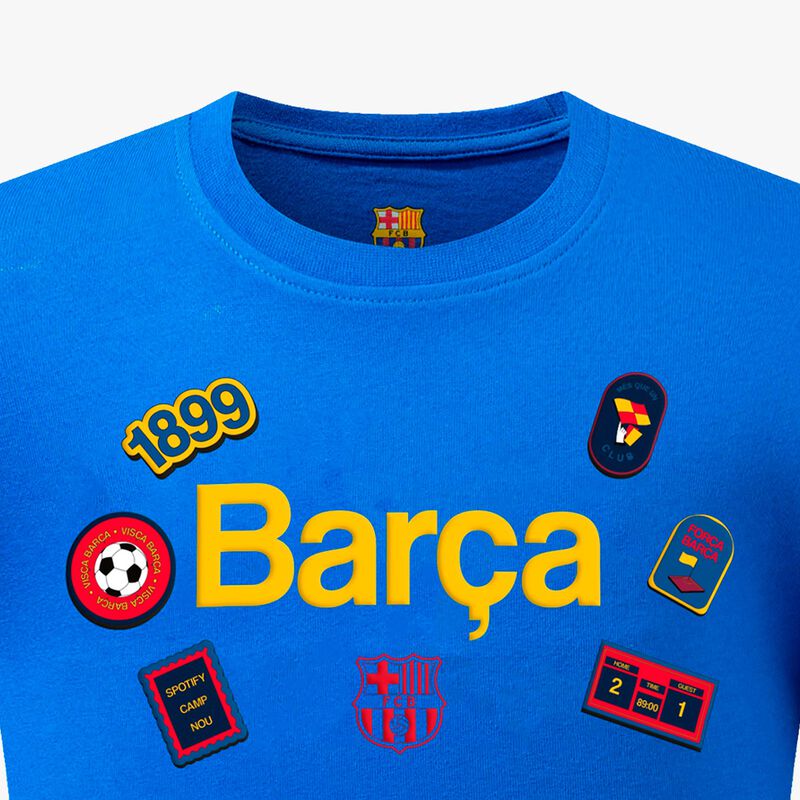 F.C. Barcelona Camiseta Parches Crew, AZUL, hi-res image number null