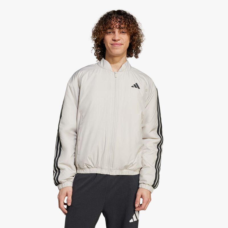 adidas Chaqueta Bómber Térmica Essentials 3 Tiras, GRIS, hi-res image number null