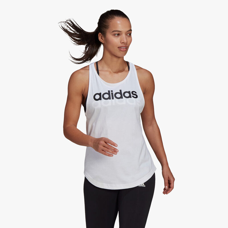 adidas Polera Essentials Logo Holgado, BLANCO, hi-res image number null