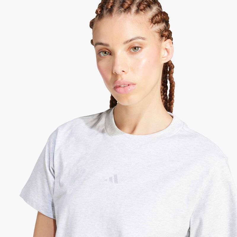 adidas Polera Essentials Logo Pequeño Algodón, GRIS, hi-res image number null