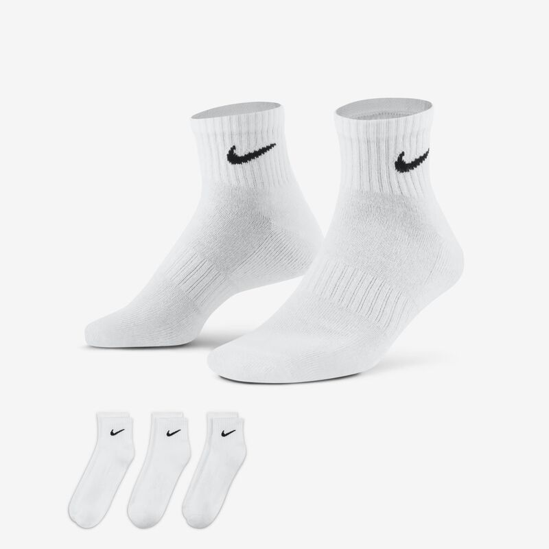 Nike Everyday Cushioned Tobilleras 3 Pares, BLANCO, hi-res image number null