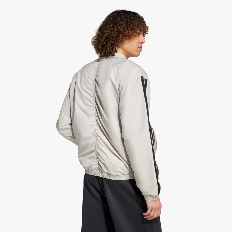 adidas Chaqueta Bómber Térmica Essentials 3 Tiras, GRIS, hi-res image number null