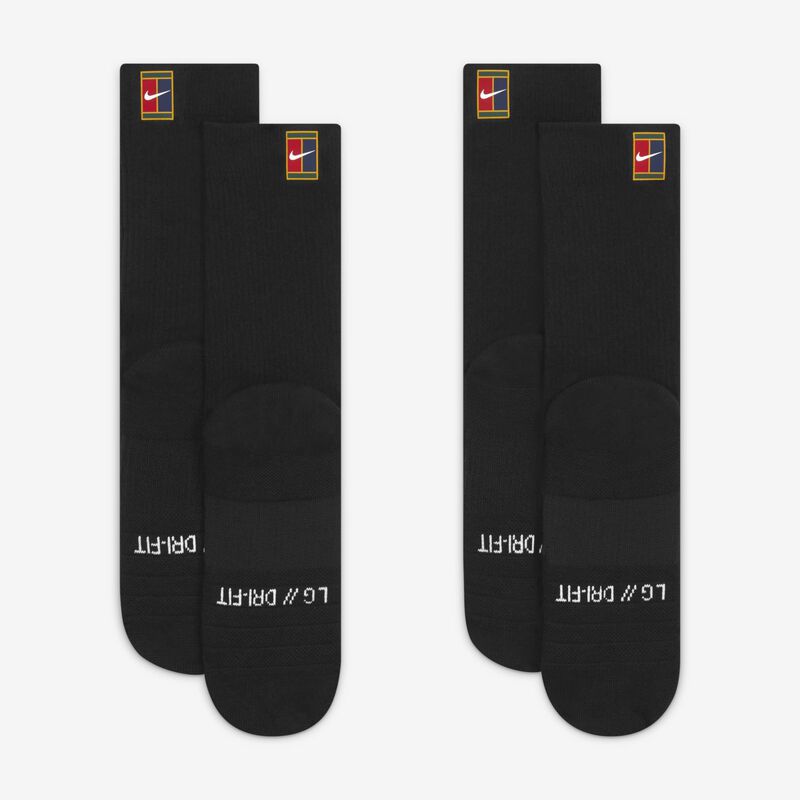 NikeCourt Calcetines Multiplier Cushioned Largos 2 Pares, NEGRO, hi-res image number null