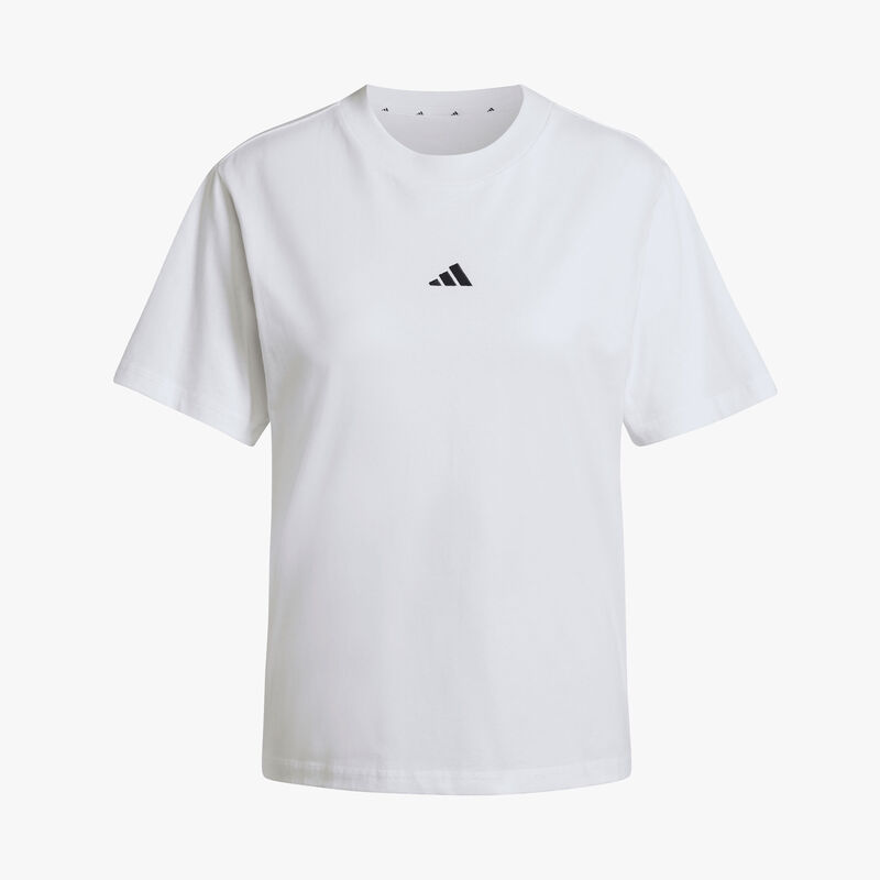 adidas Polera Essentials Logo Peque&ntilde;o Algod&oacute;n, BLANCO, hi-res image number null