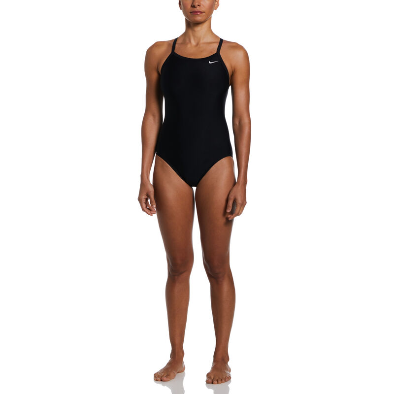 Nike Traje de Nataci&oacute;n Solid Racerback, NEGRO, hi-res image number null