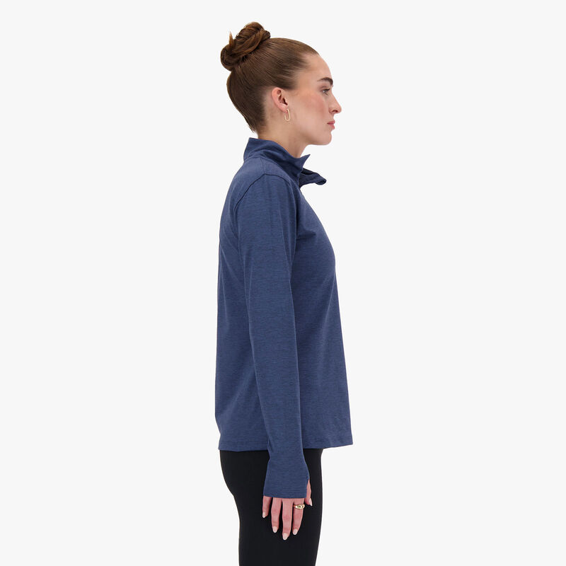 New Balance Chaqueta Space Dye 1/4 Zip, AZUL, hi-res image number null