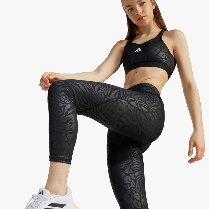 adidas Calzas con estampado animal All Sports Optime Ni&ntilde;as, NEGRO, hi-res image number null