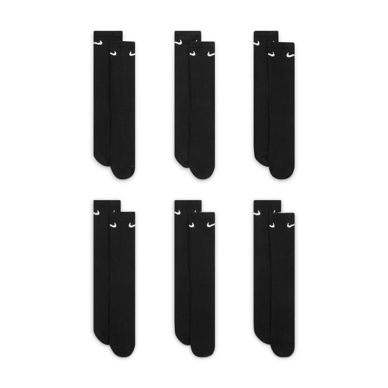 Nike Everyday Cushioned Largas 6 Pares, NEGRO, hi-res image number null
