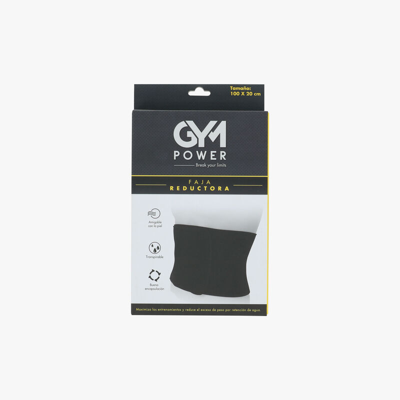 Gym Power Slim Belt, NEGRO, hi-res image number null