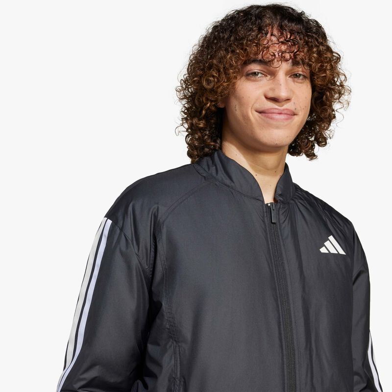adidas Chaqueta Bómber Térmica Essentials 3 Tiras, NEGRO, hi-res image number null