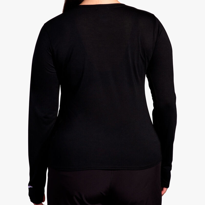 Brooks Distance Long Sleeve 3.0, NEGRO, hi-res image number null