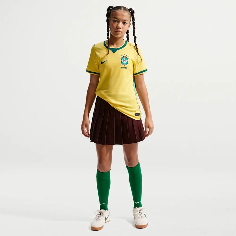 Nike Camiseta Brasil Stadium Local 2026 Ni&ntilde;o, AMARILLO, hi-res image number null