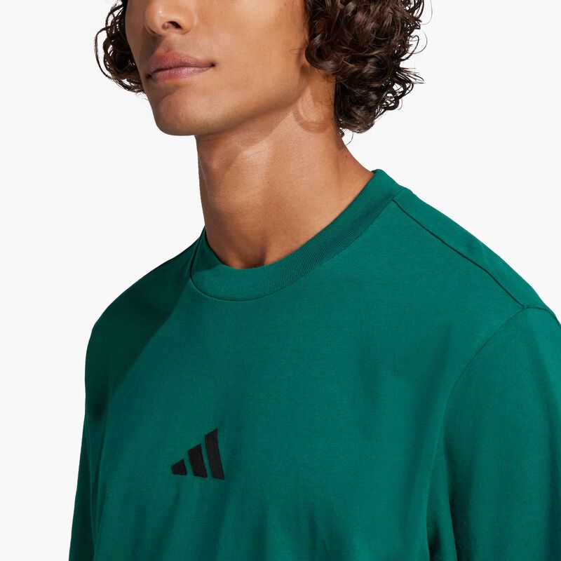 adidas Polera Essentials Logo Peque&ntilde;o Tejido Jersey, VERDE, hi-res image number null