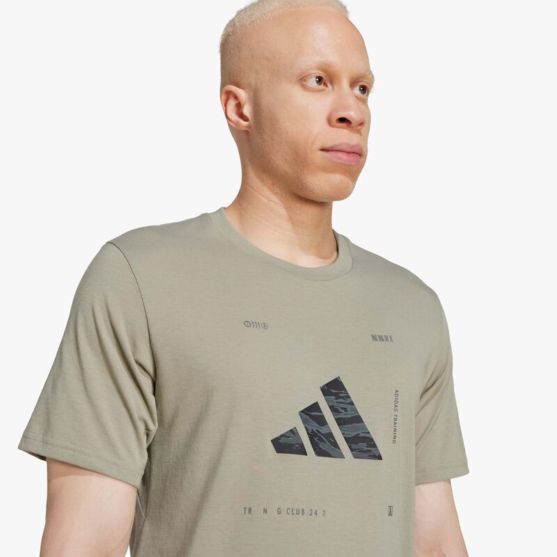 adidas Polera Climacool Training Camo Logo Graphic, GRIS, hi-res image number null