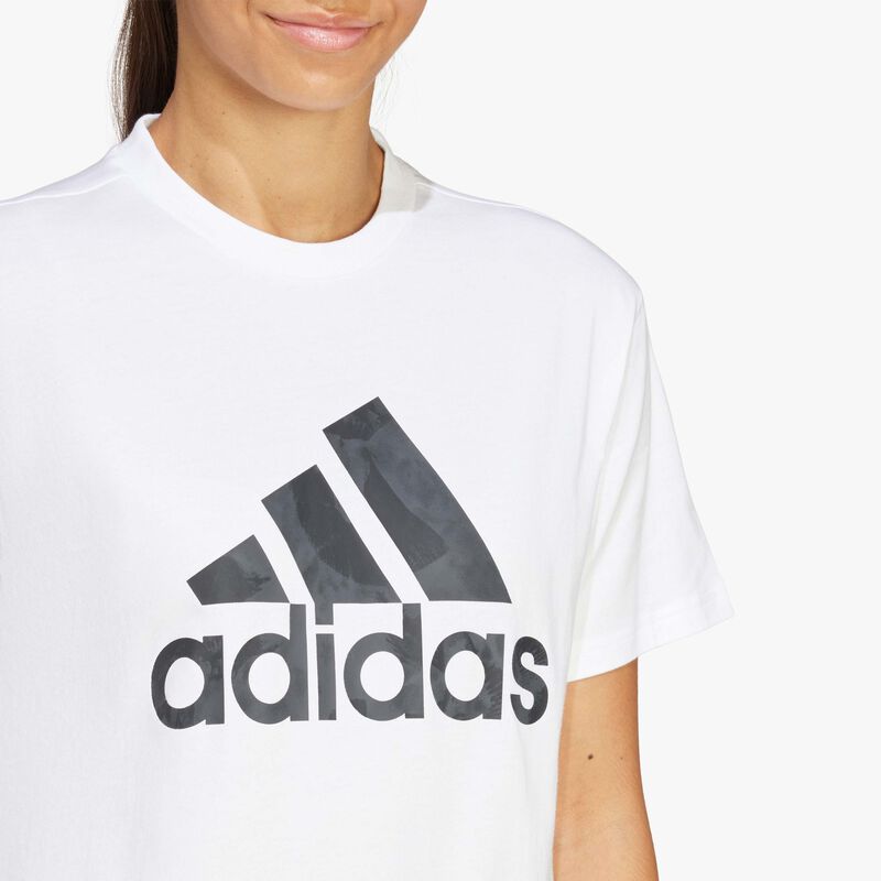 adidas Polera Estampada Floral Big Logo, BLANCO, hi-res image number null