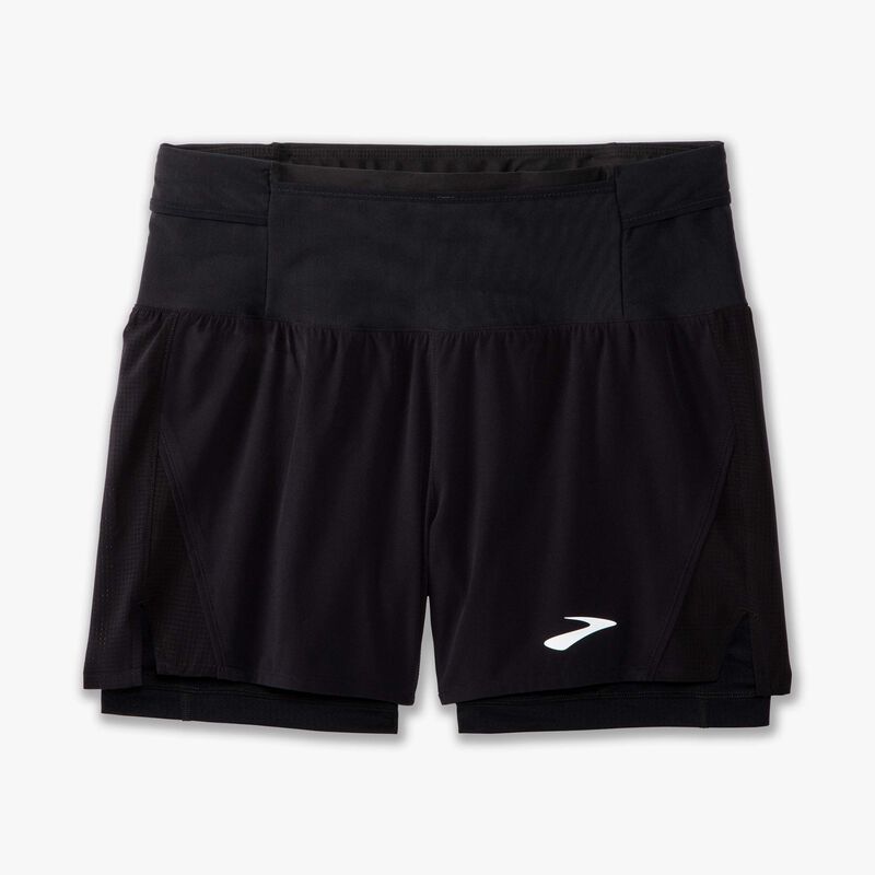 Brooks High Point 5" 2-in-1 Short 2.0, NEGRO, hi-res image number null