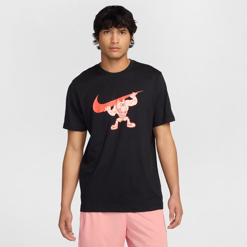 Nike Polera de Fitness, NEGRO, hi-res image number null