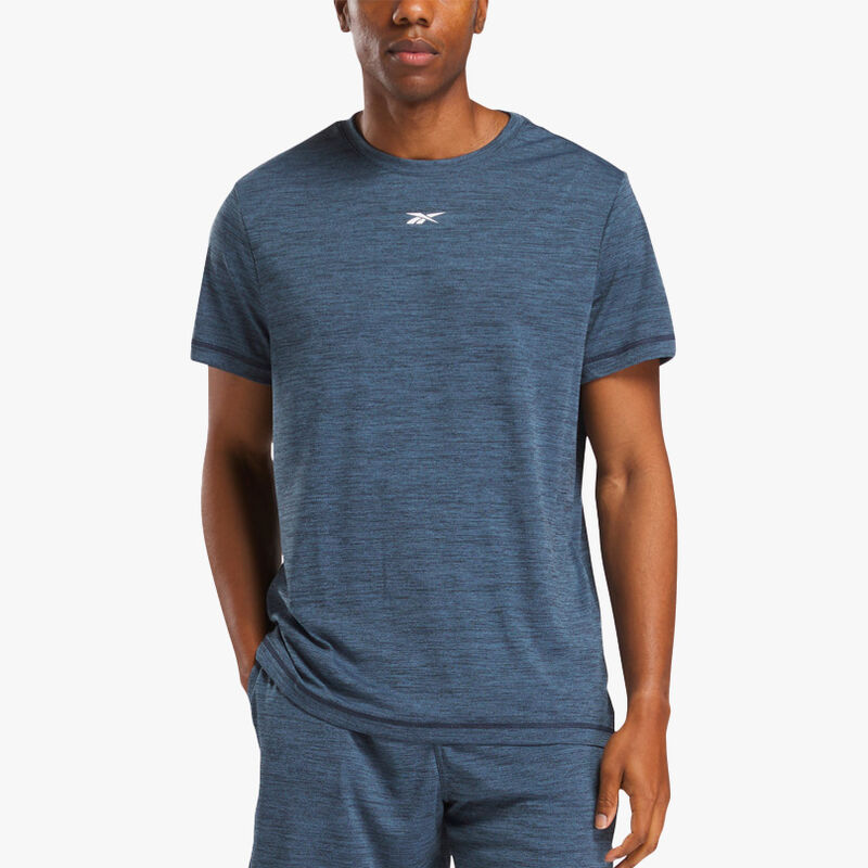 Reebok Polera Id Train Melange Tech, AZUL, hi-res image number null