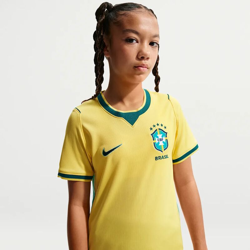 Nike Camiseta Brasil Stadium Local 2026 Ni&ntilde;o, AMARILLO, hi-res image number null