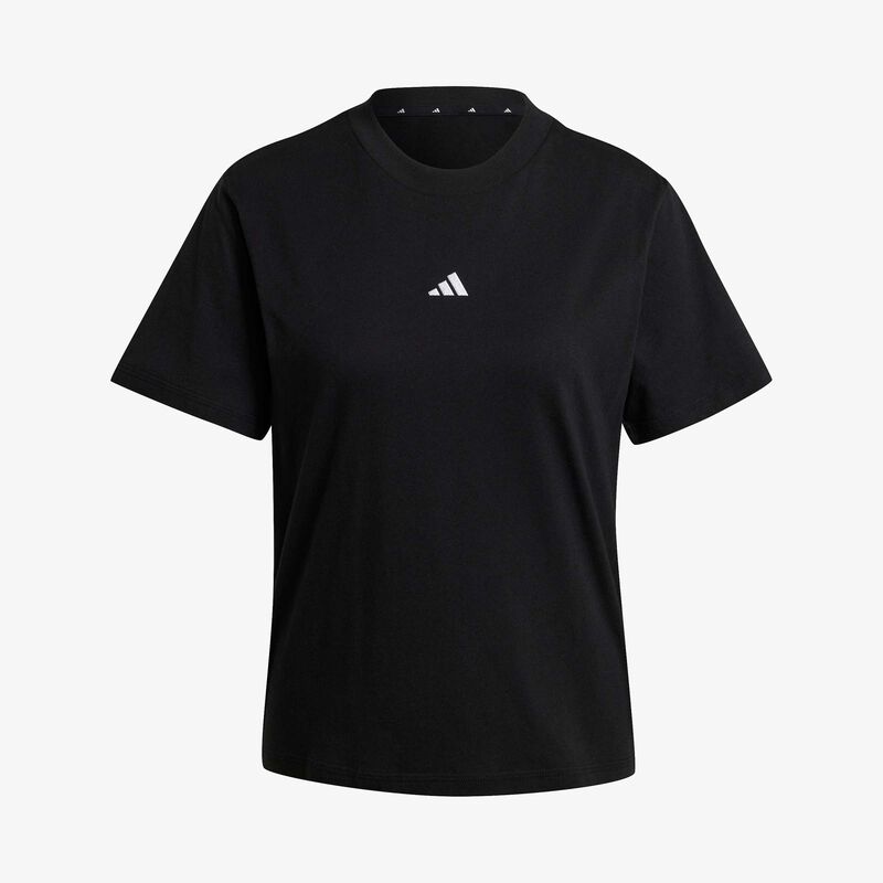 adidas Polera Essentials Logo Peque&ntilde;o Algod&oacute;n, NEGRO, hi-res image number null