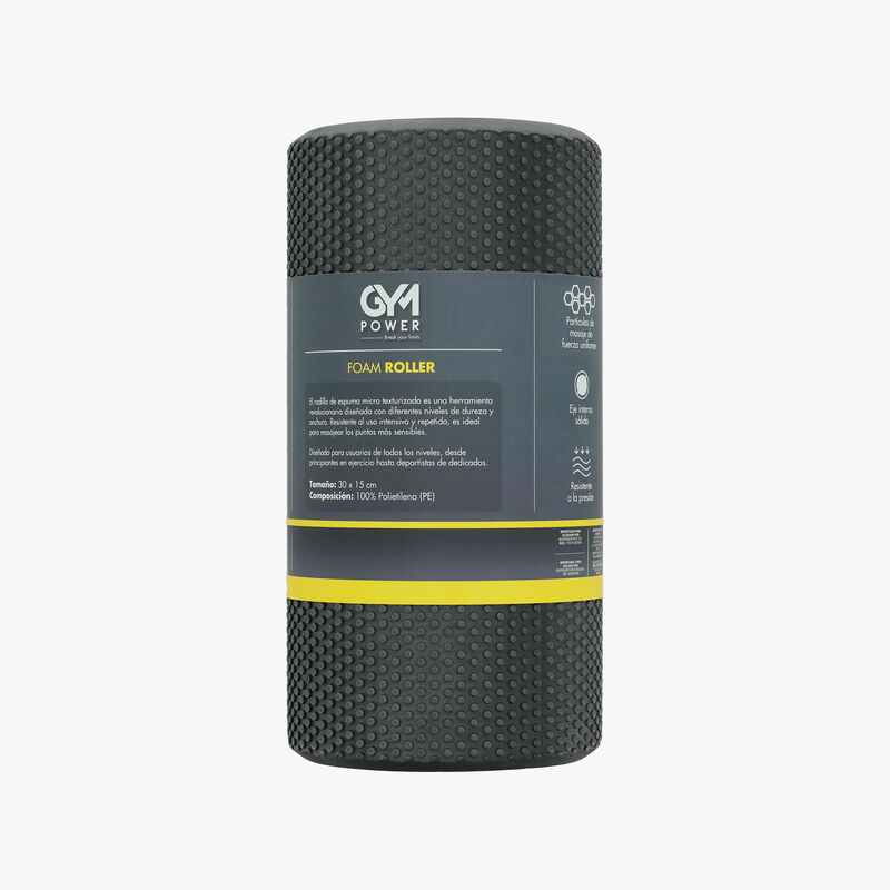 Gym Power Foam Roller 30 x 15 cm, GRIS, hi-res image number null