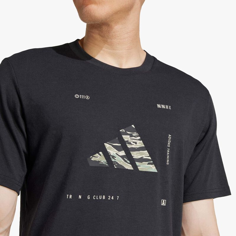 adidas Polera Climacool Training Camo Logo Graphic, NEGRO, hi-res image number null