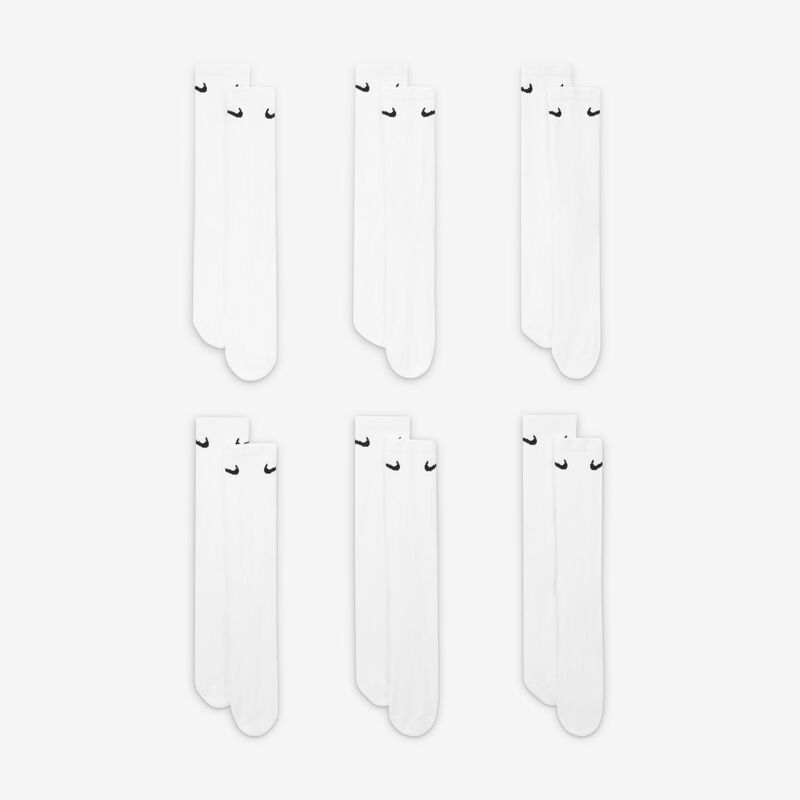 Nike Everyday Cushioned Largas 6 Pares, BLANCO, hi-res image number null