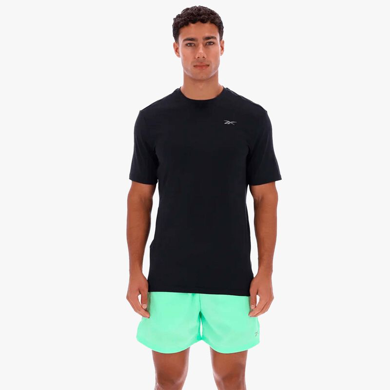 Reebok Polera Manga Corta Running, NEGRO, hi-res image number null