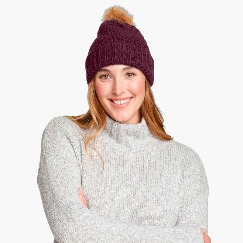 Eddie Bauer Cabin Faux Fur Pom Beanie, SURTIDO, hi-res image number null