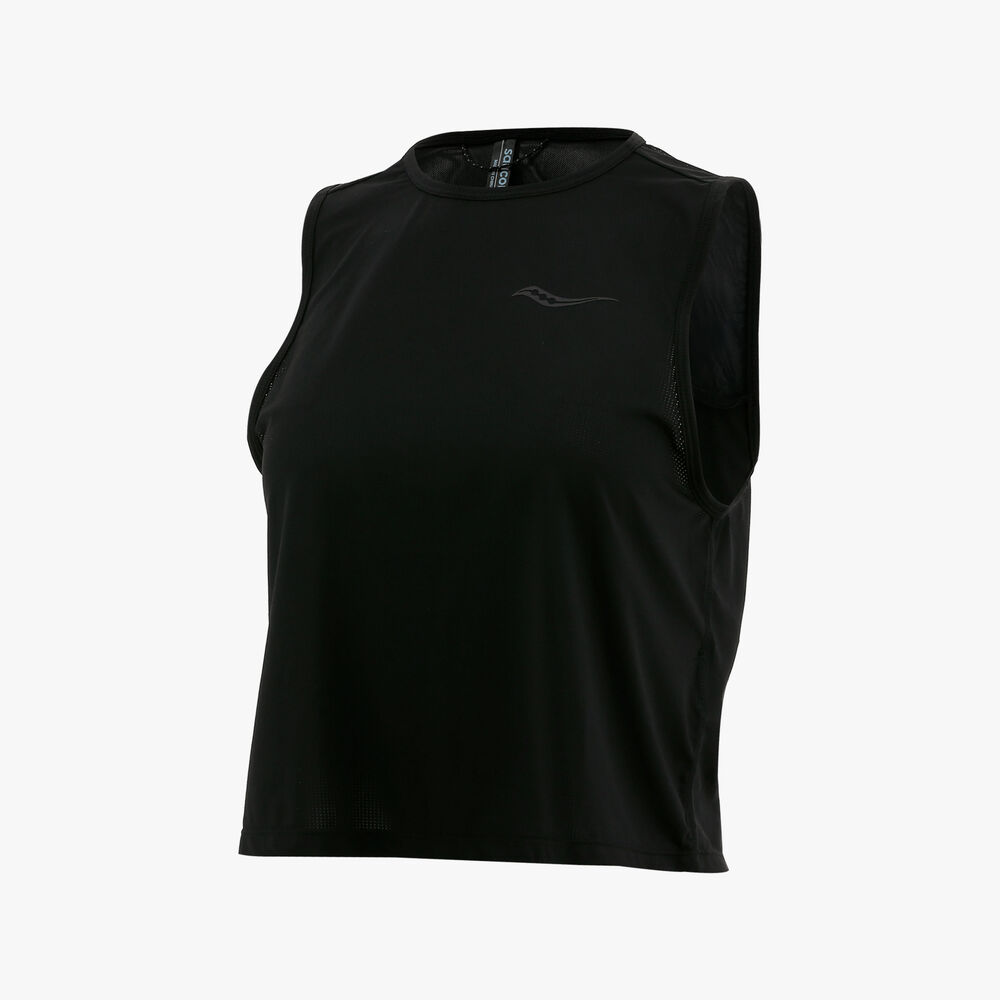 Saucony Polera Crop Stopwatch Tanks/Tops correr mujer
