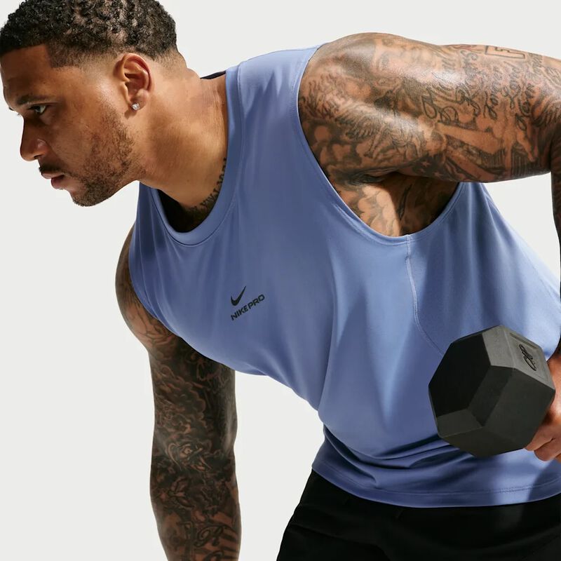 Nike Polera Pro Dri-FIT, AZUL, hi-res image number null