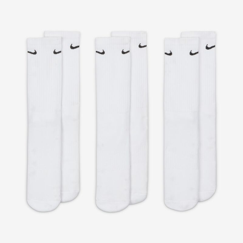 Nike Calcetines Everyday Cushioned Largos 3 Pares, BLANCO, hi-res image number null