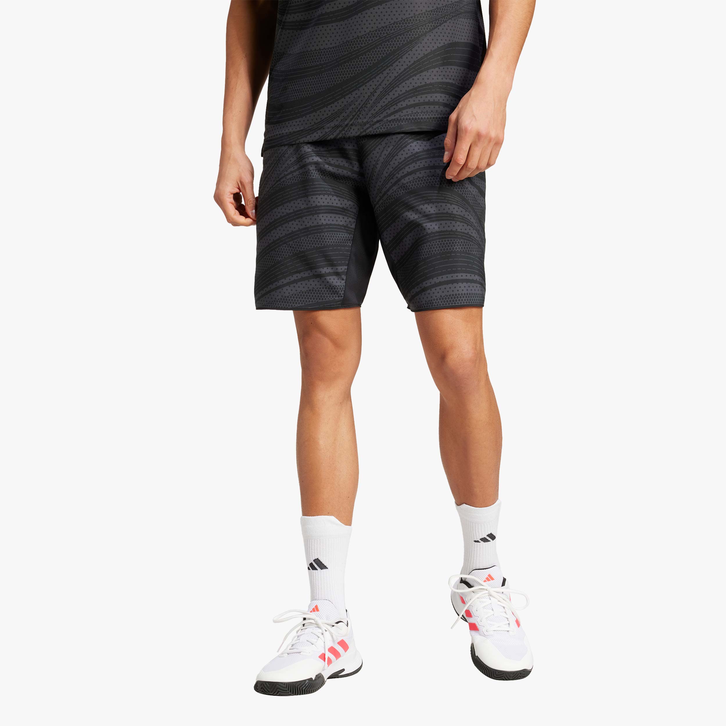 adidas Shorts de Tenis Club Climacool Estampados, GRIS, hi-res