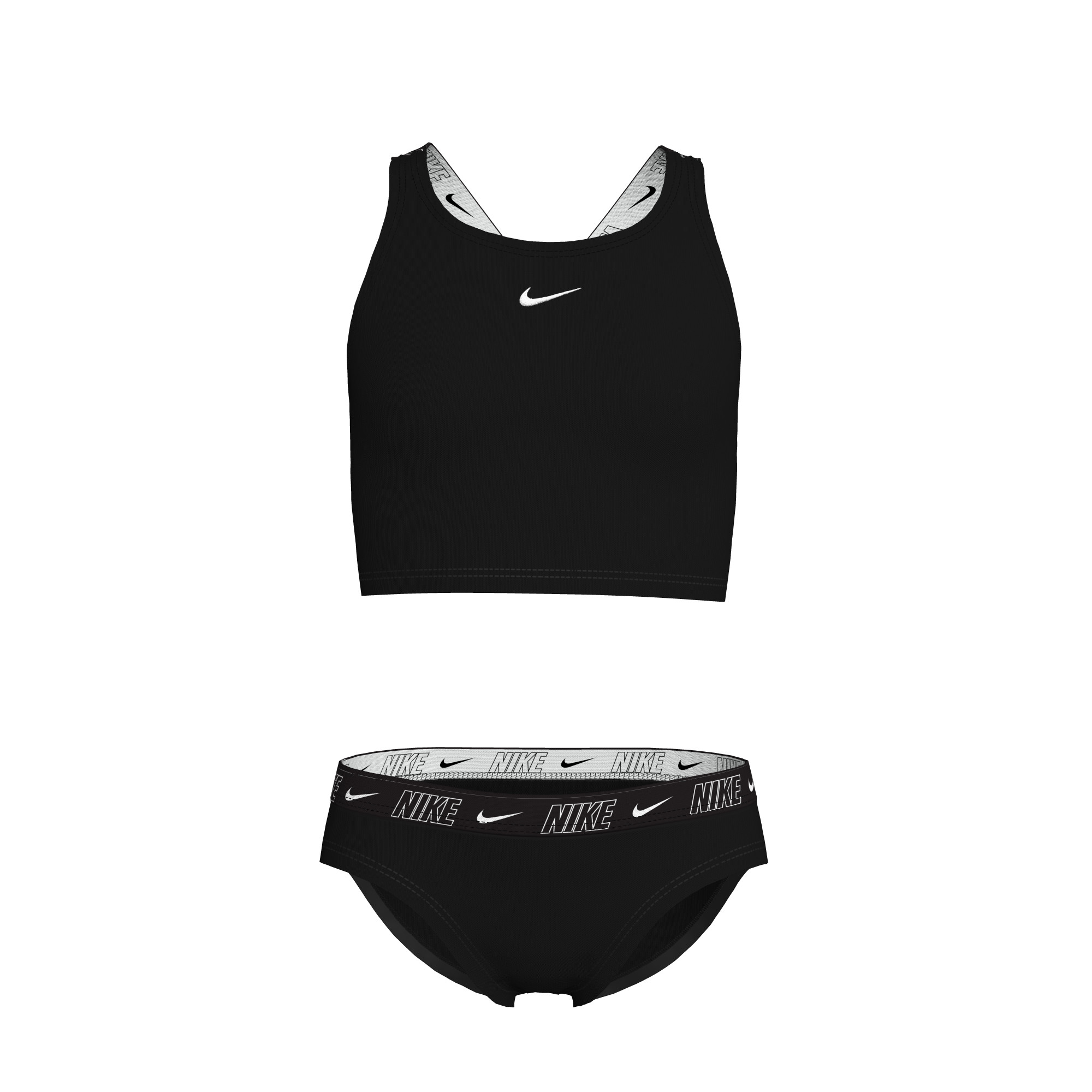 Nike Traje de Ba&ntilde;o Crossback Midkini Set, NEGRO, hi-res
