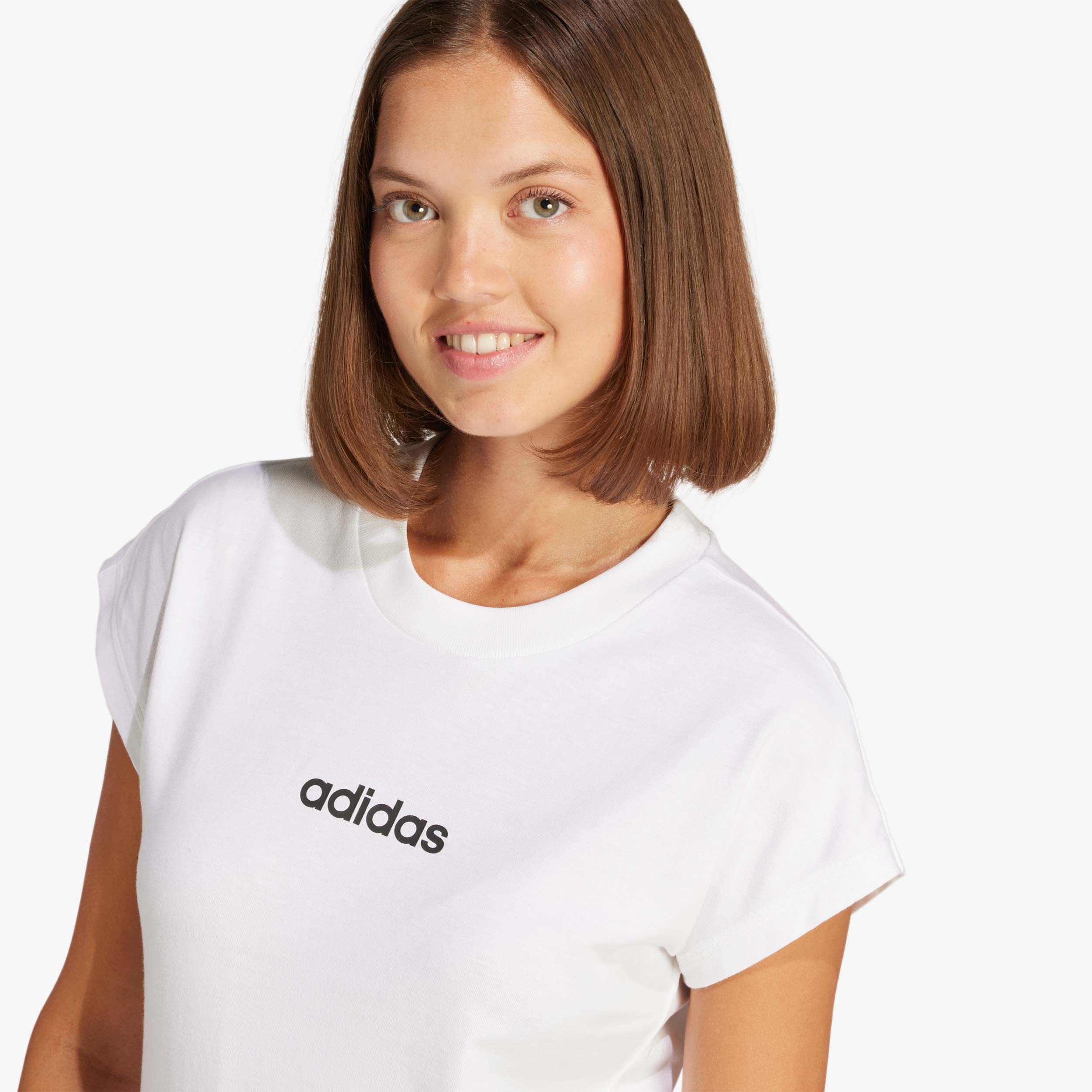 adidas Polera Essentials Linear, BLANCO, hi-res