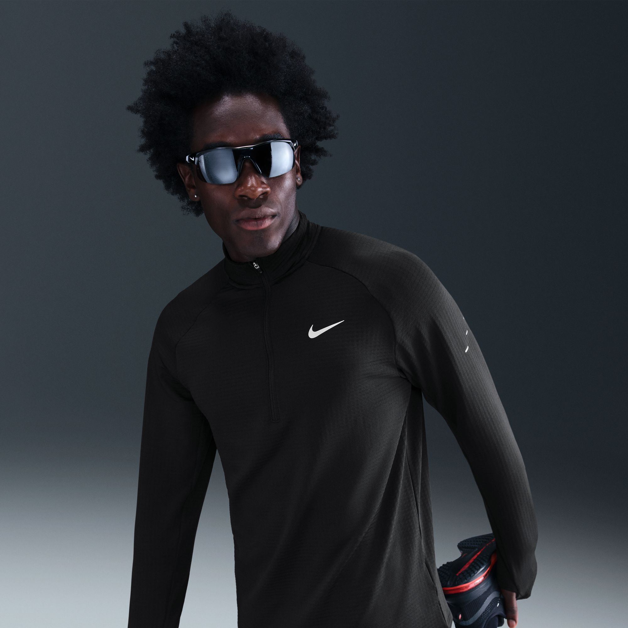 Nike Polera Stride Therma-FIT Repel, NEGRO, hi-res