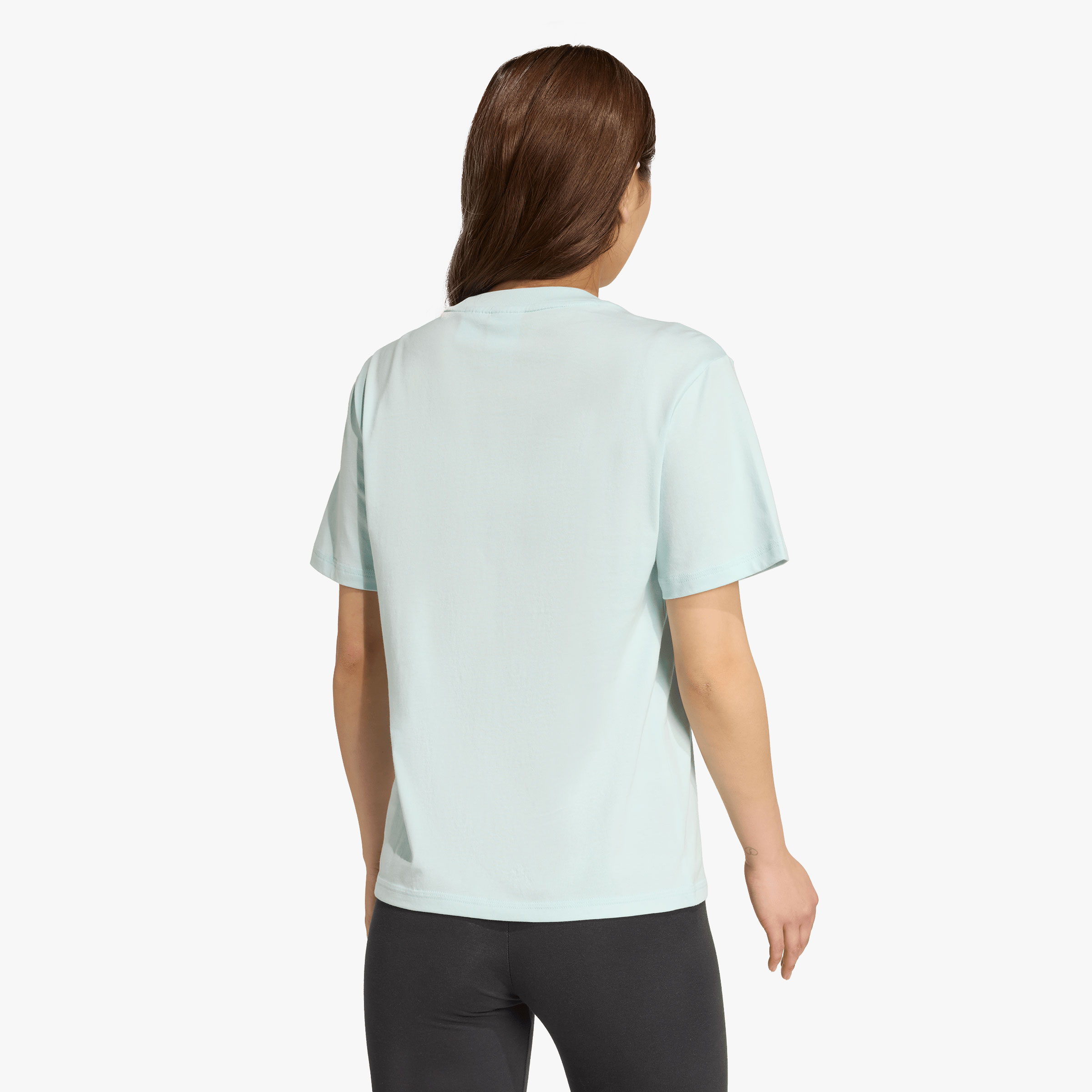 adidas Polera Essentials Logo Peque&ntilde;o Algod&oacute;n, VERDE, hi-res