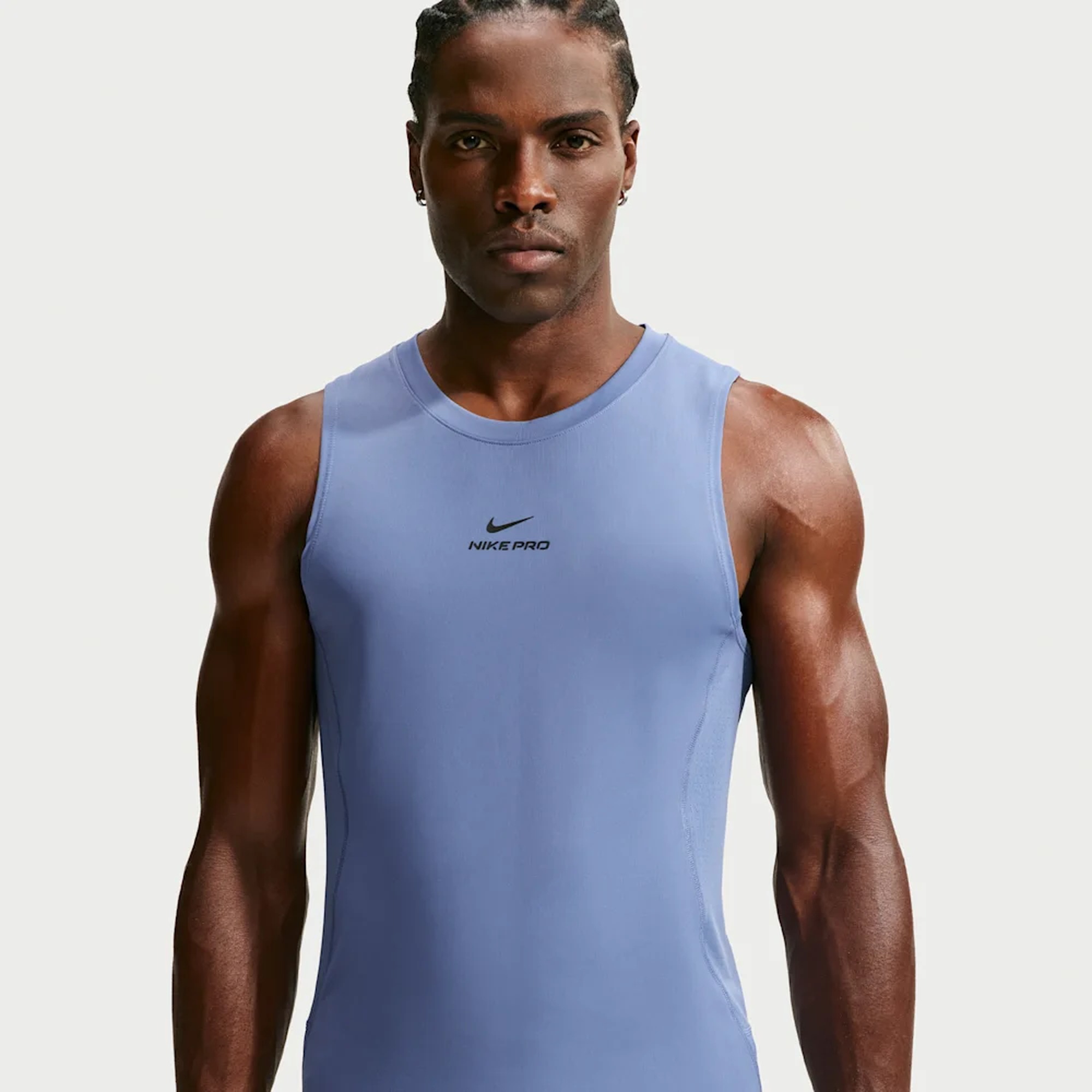 Nike Polera Pro Dri-FIT, AZUL, hi-res